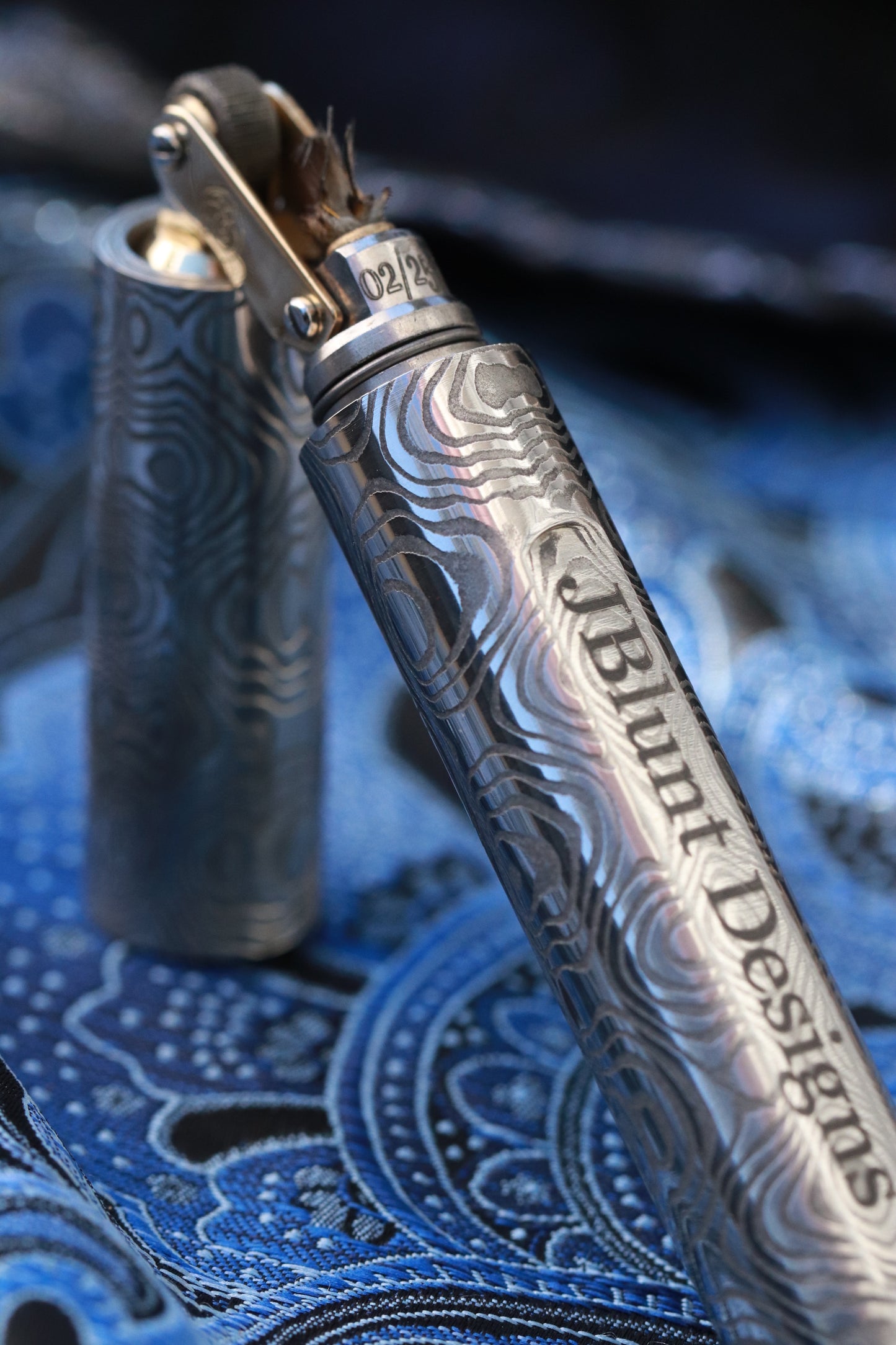 damascus lighter, trench lighter, wind resistant lighter, damasteel lighter