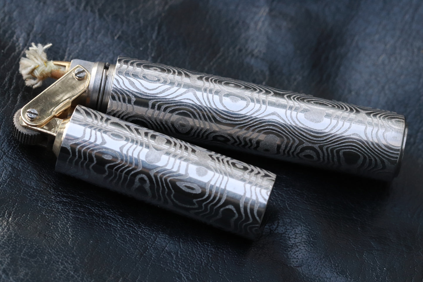 damascus lighter, trench lighter, wind resistant lighter, damasteel lighter