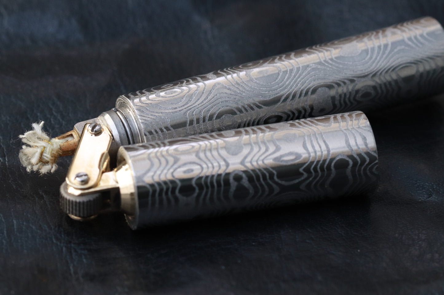 damascus lighter, trench lighter, wind resistant lighter, damasteel lighter