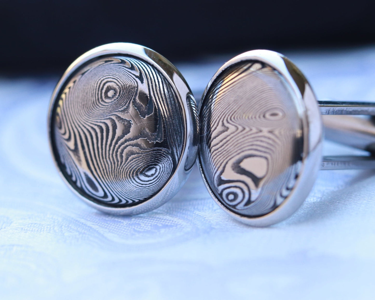 Stainless damascus damasteel cufflinks