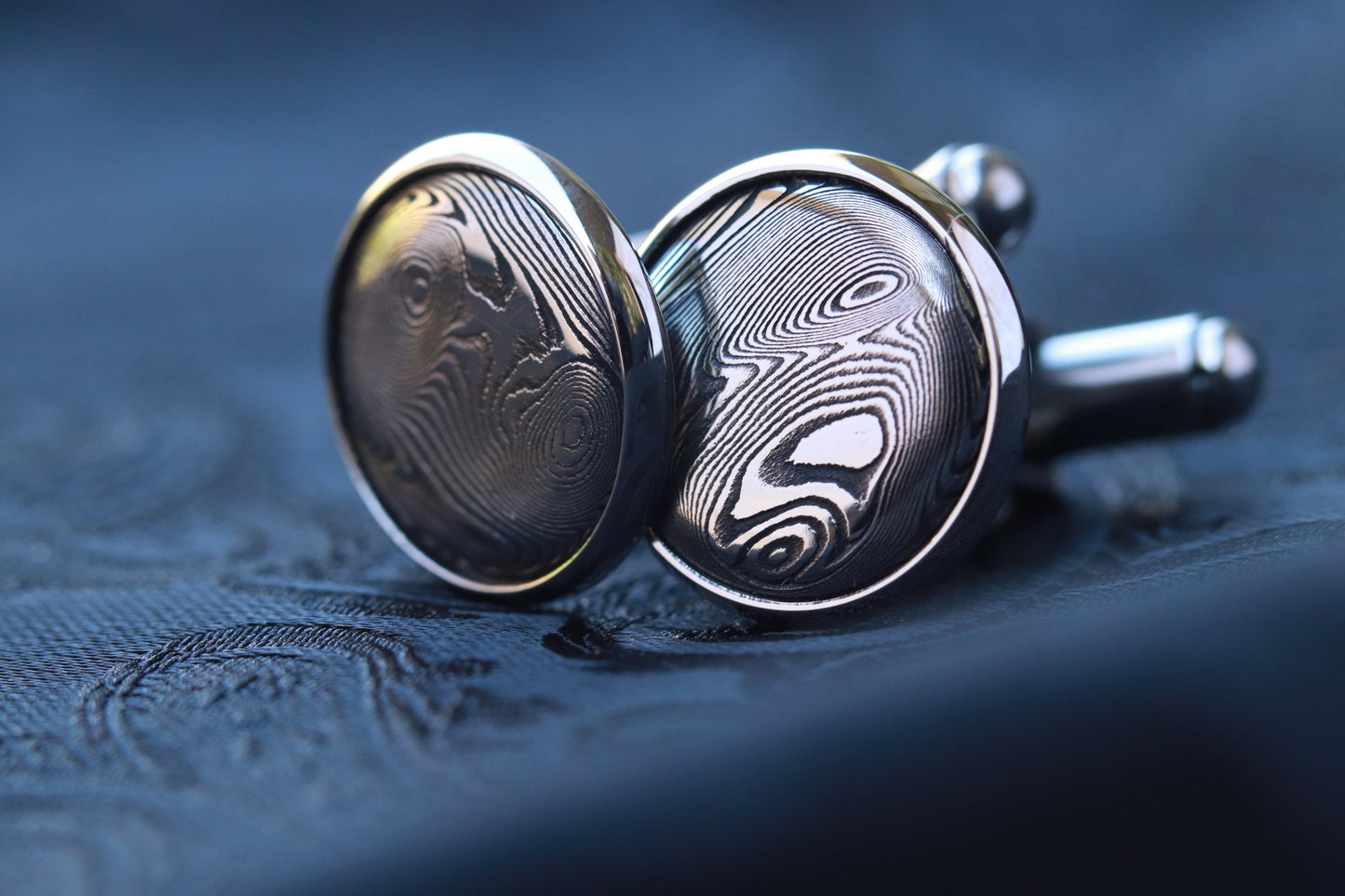 Stainless damascus damasteel cufflinks