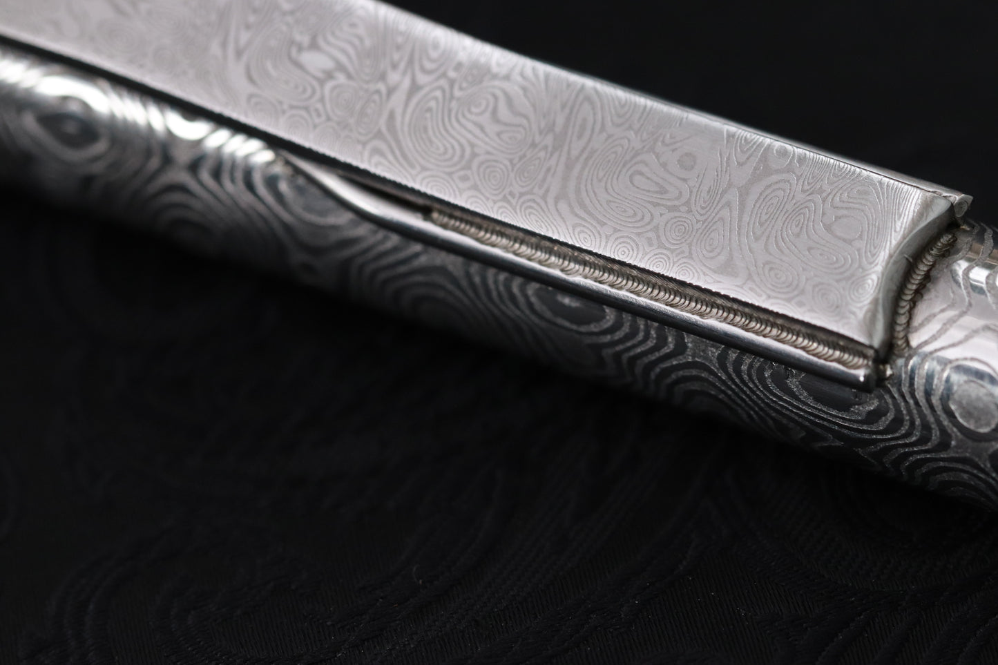 Stainless Damascus pen light, damascus pen light, damasteel flashlight