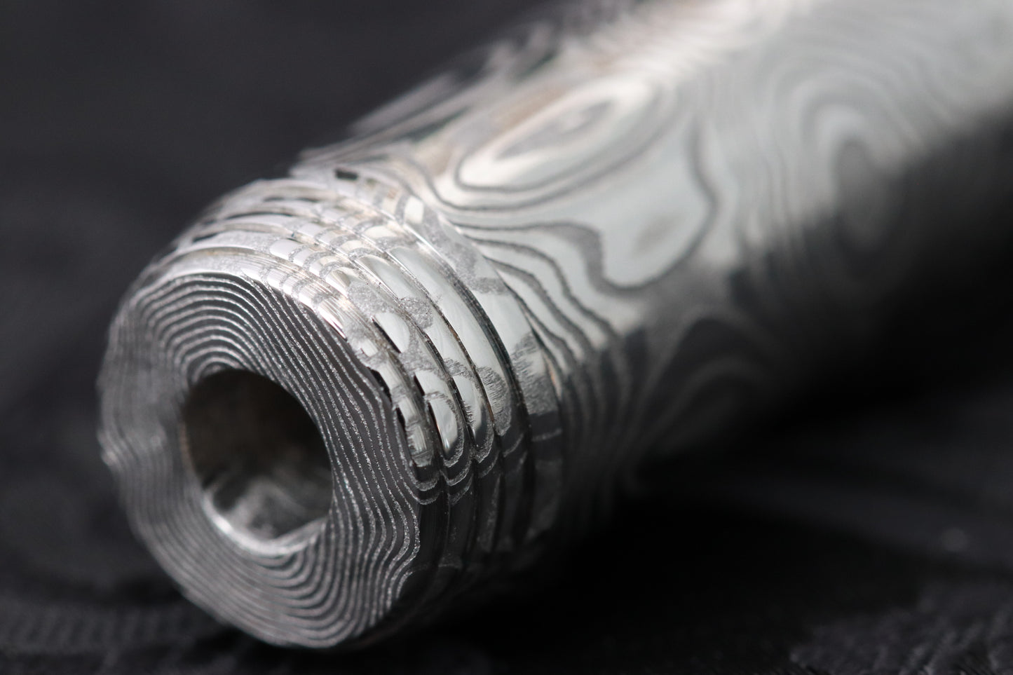 Stainless Damascus pen light, damascus pen light, damasteel flashlight